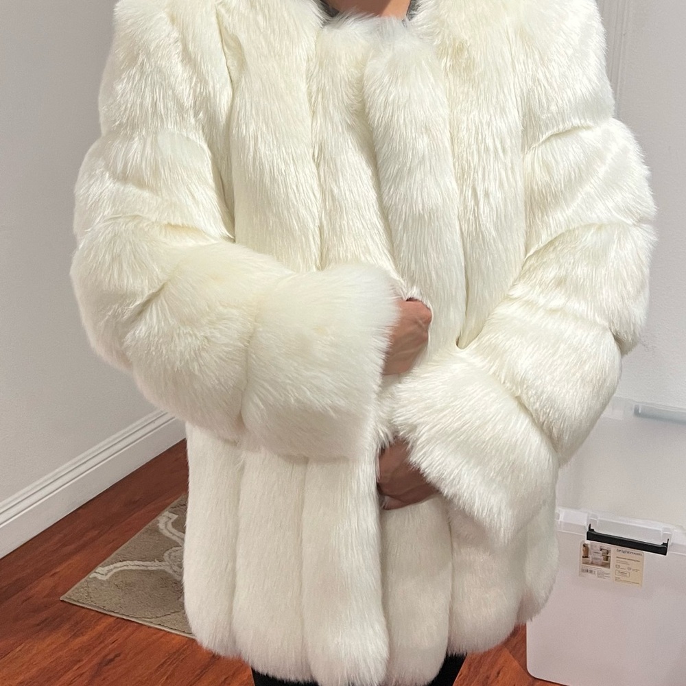 White fur coat